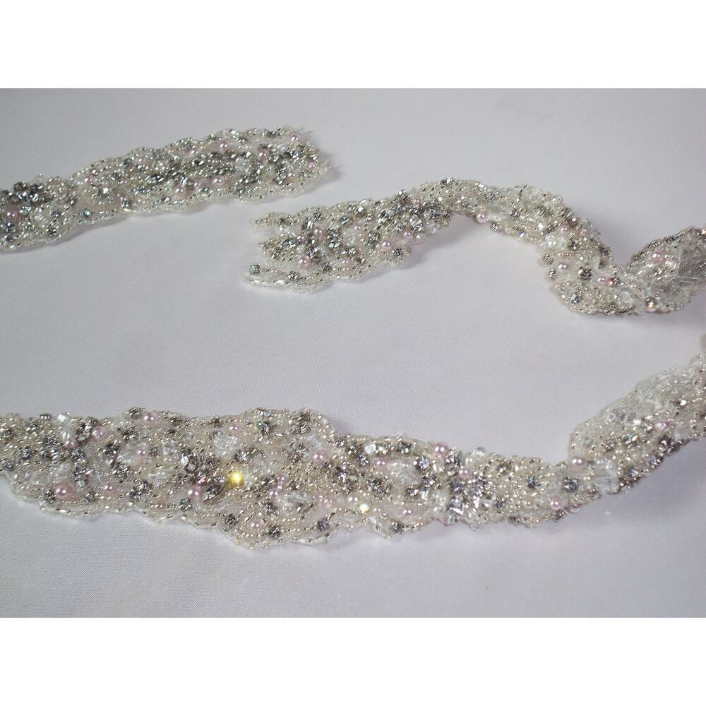 Rhinestone beaded bridal belt sash, bridal wedding sash belt, rhinestone belt
